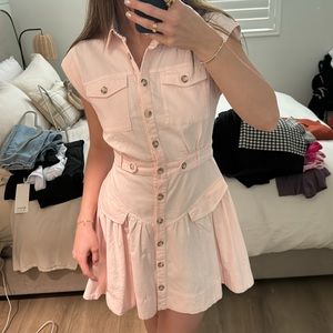 Anthropology pink dress